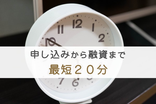 申込から融資まで最短２０分